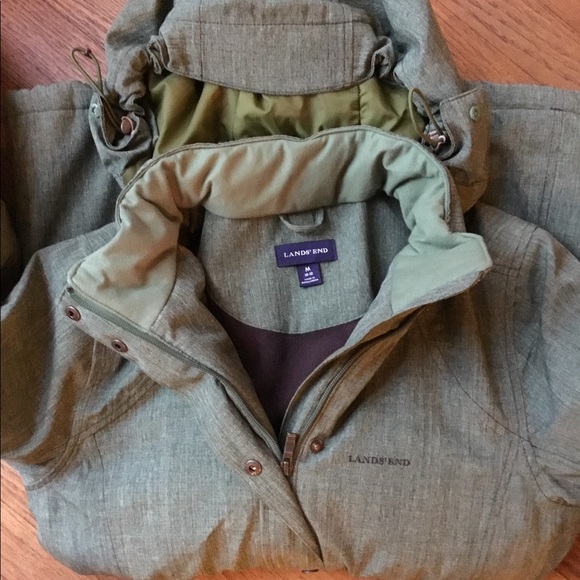 Land's End parka lined army green M military - Picture 5 of 8